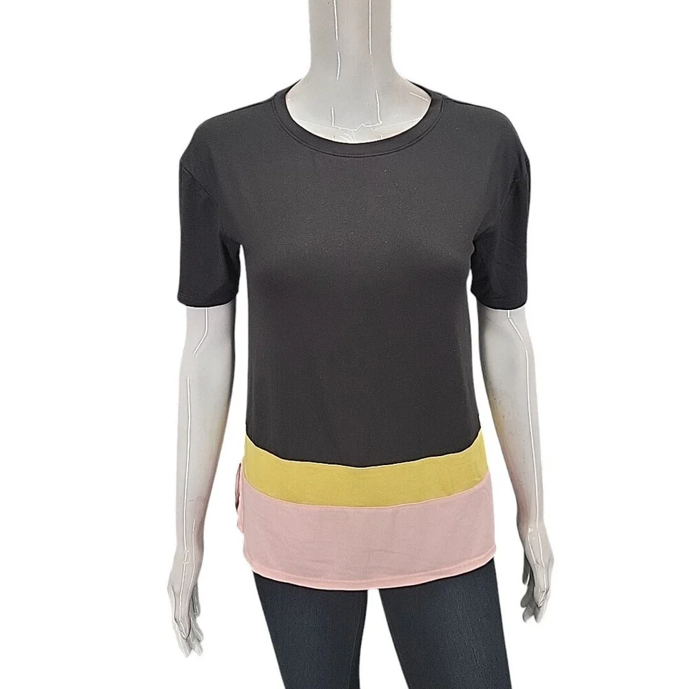 Cuddl Duds Womens Everyday Cozy Color Blocked Pajama Top Petite X-Small Size